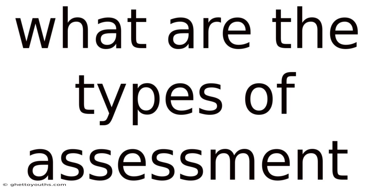 What Are The Types Of Assessment