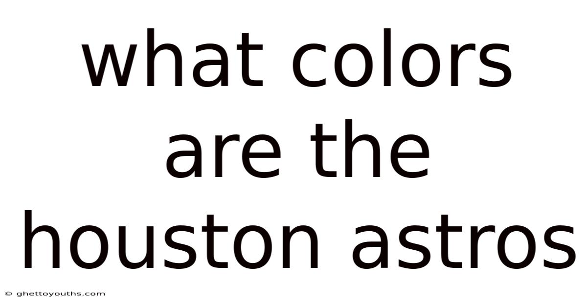 What Colors Are The Houston Astros