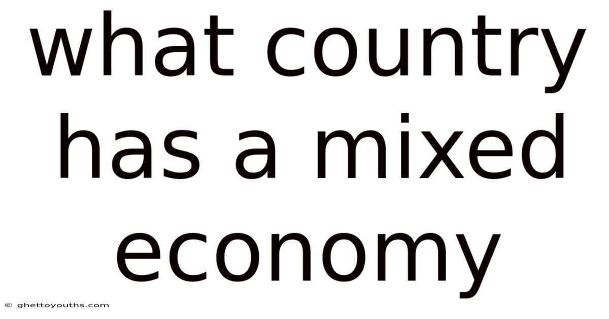 What Country Has A Mixed Economy