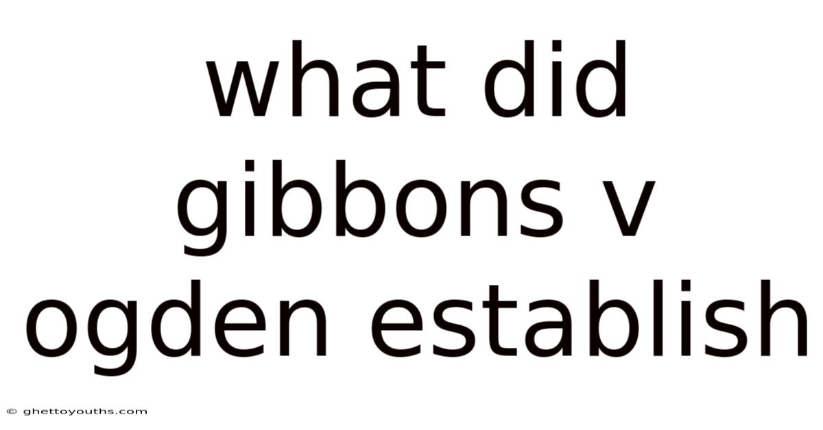 What Did Gibbons V Ogden Establish