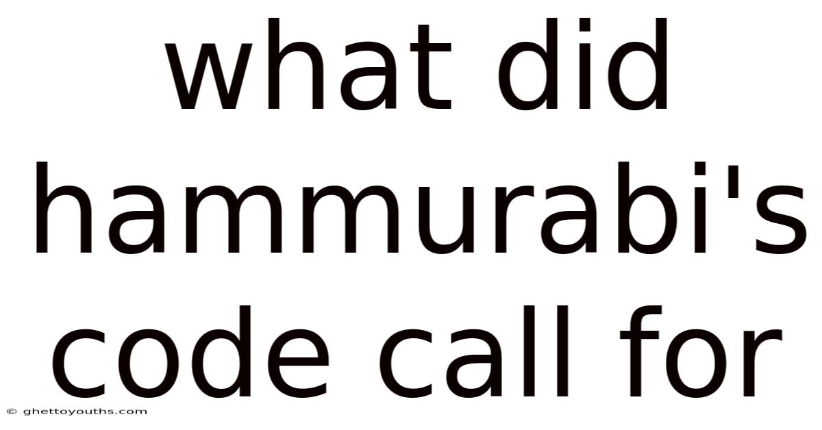 What Did Hammurabi's Code Call For