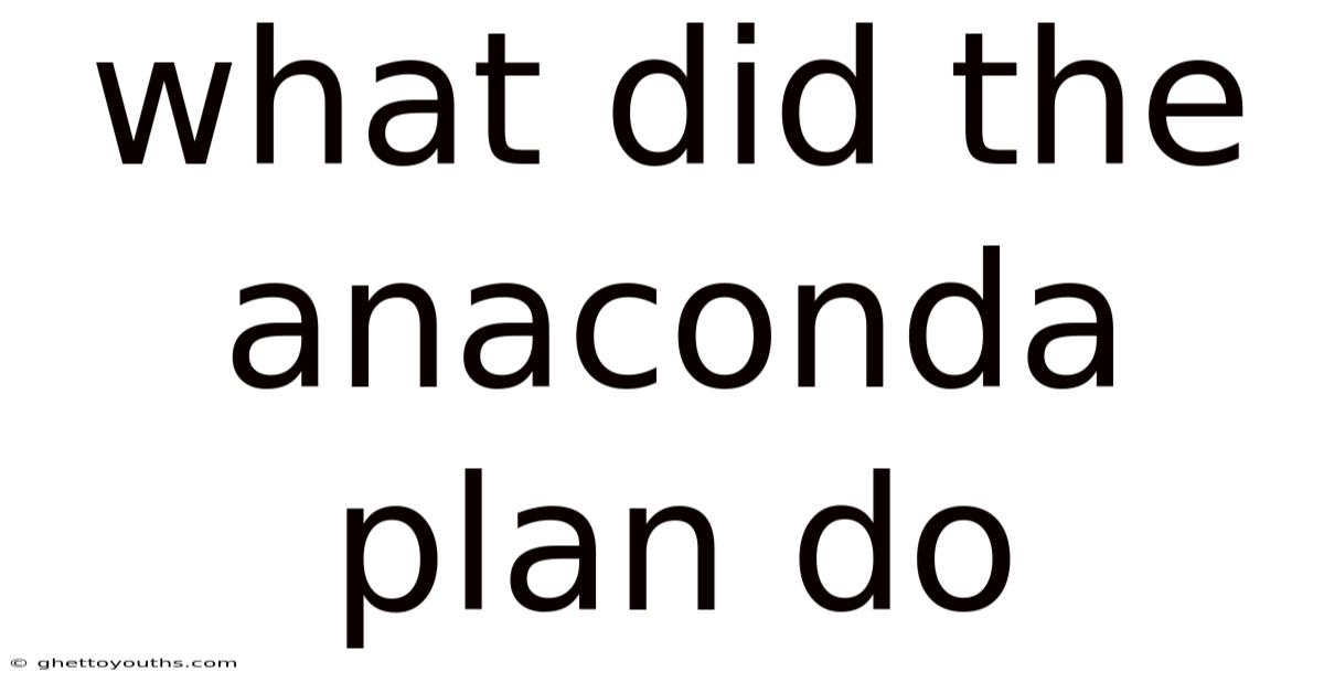What Did The Anaconda Plan Do