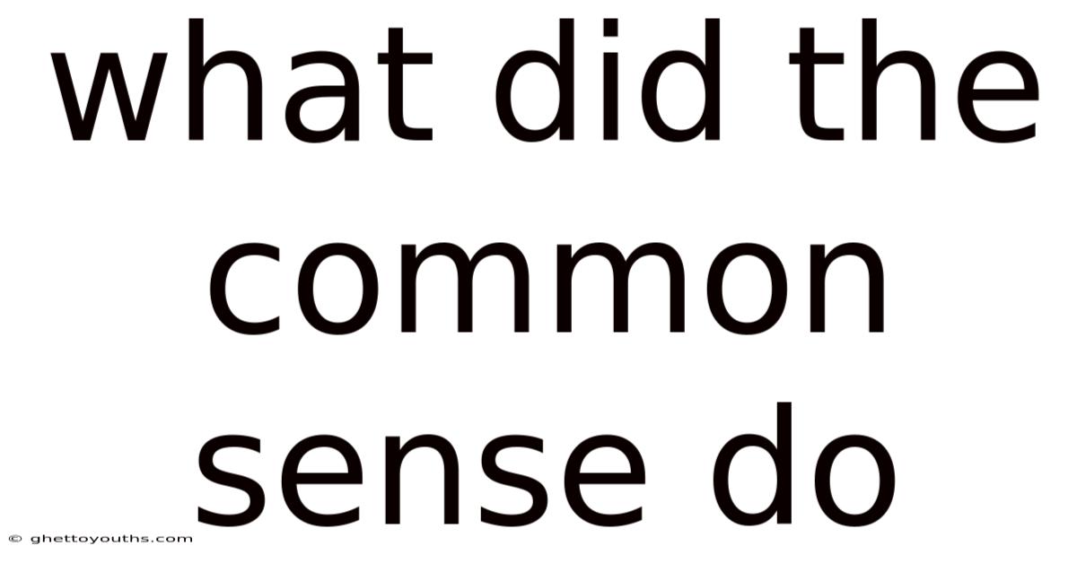 What Did The Common Sense Do