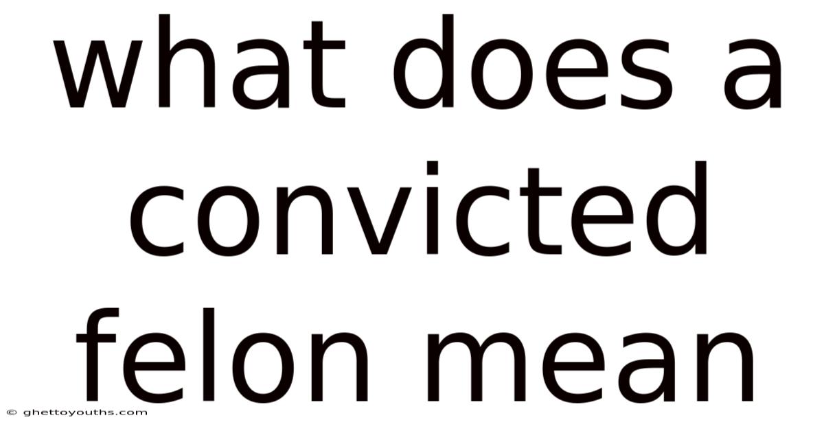What Does A Convicted Felon Mean