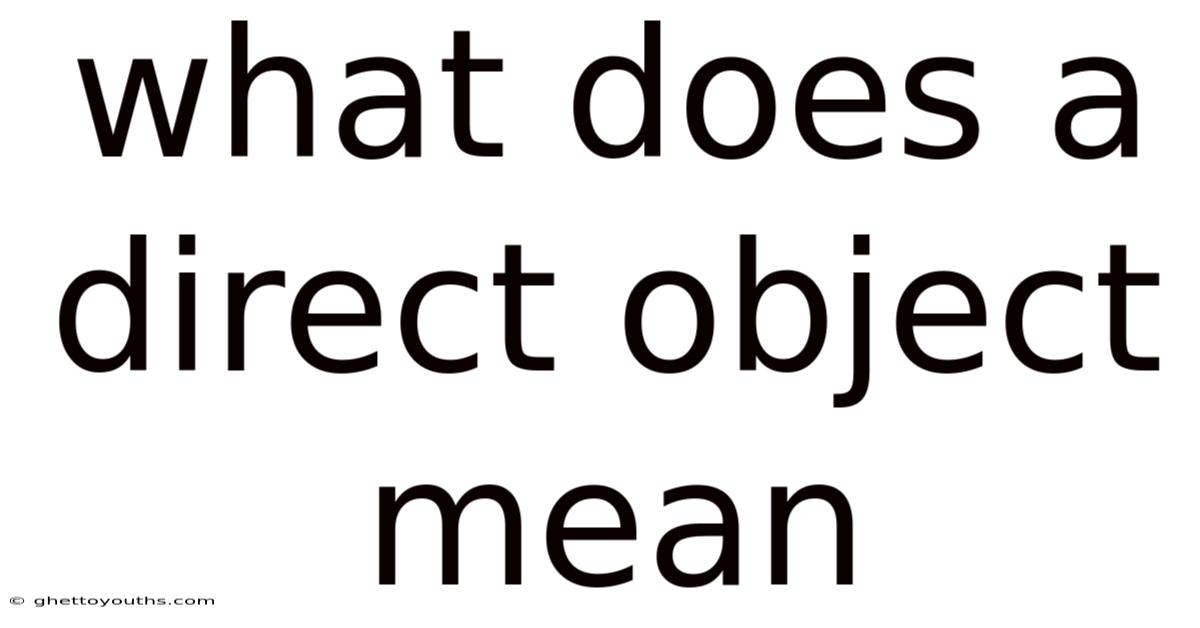 What Does A Direct Object Mean