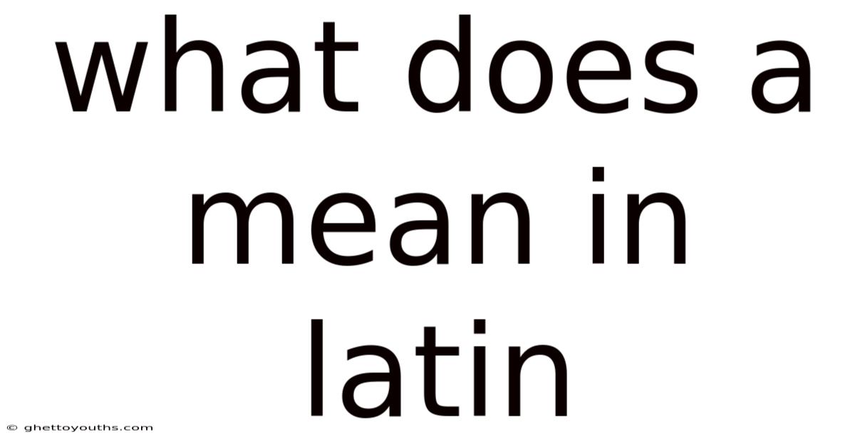 What Does A Mean In Latin
