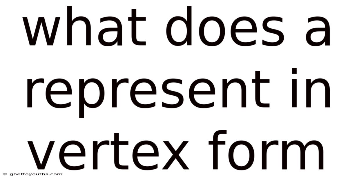 What Does A Represent In Vertex Form