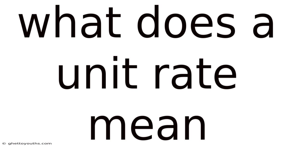 What Does A Unit Rate Mean