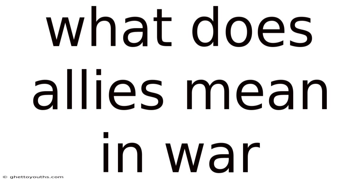 What Does Allies Mean In War
