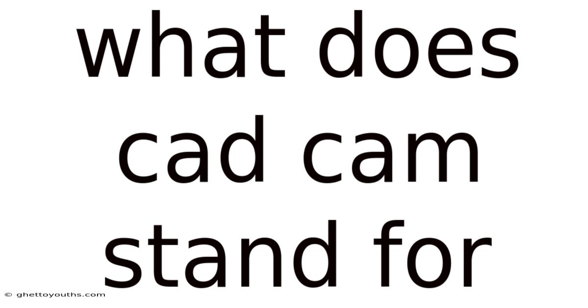 What Does Cad Cam Stand For