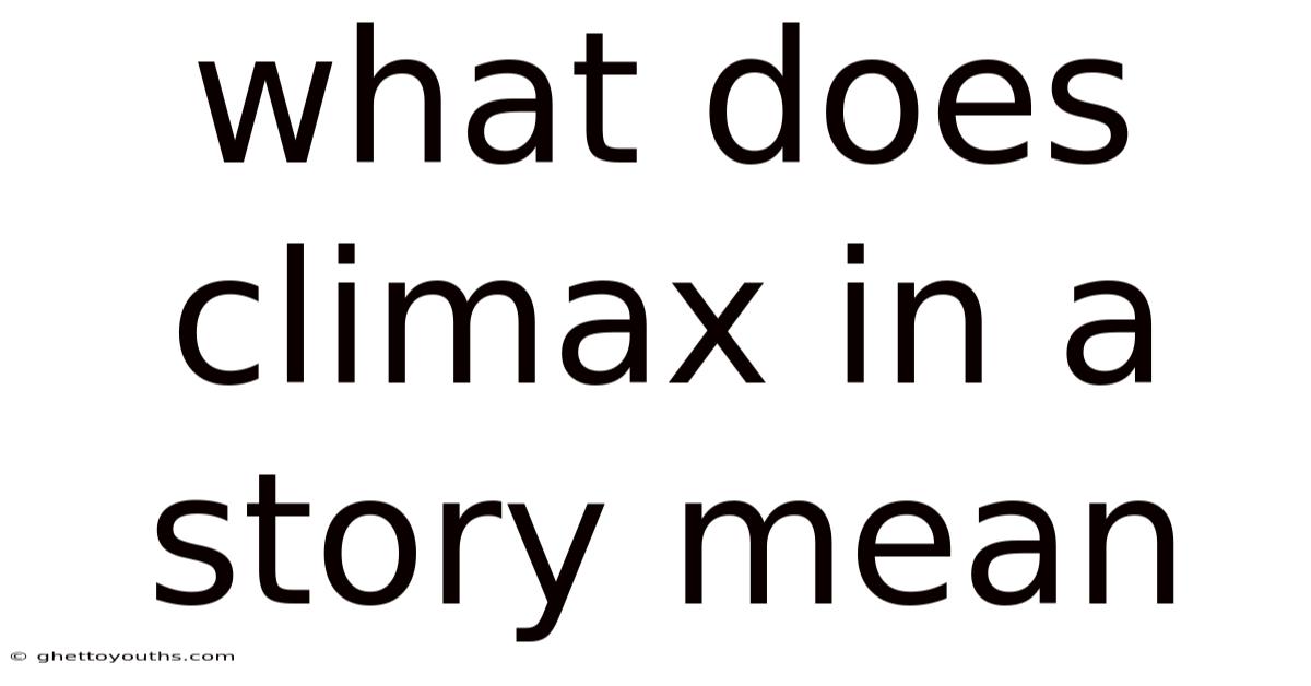 What Does Climax In A Story Mean