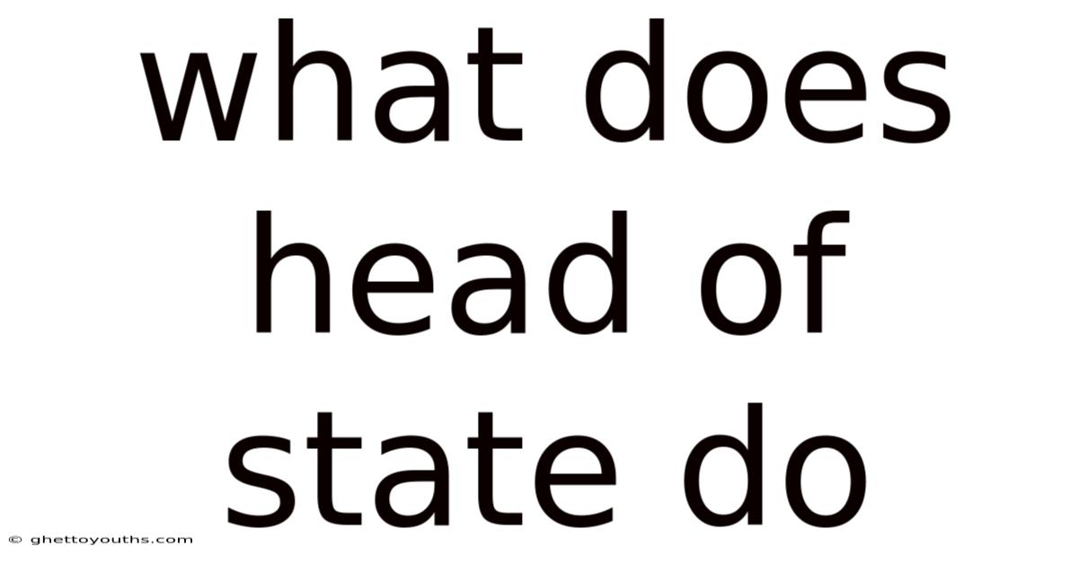 What Does Head Of State Do