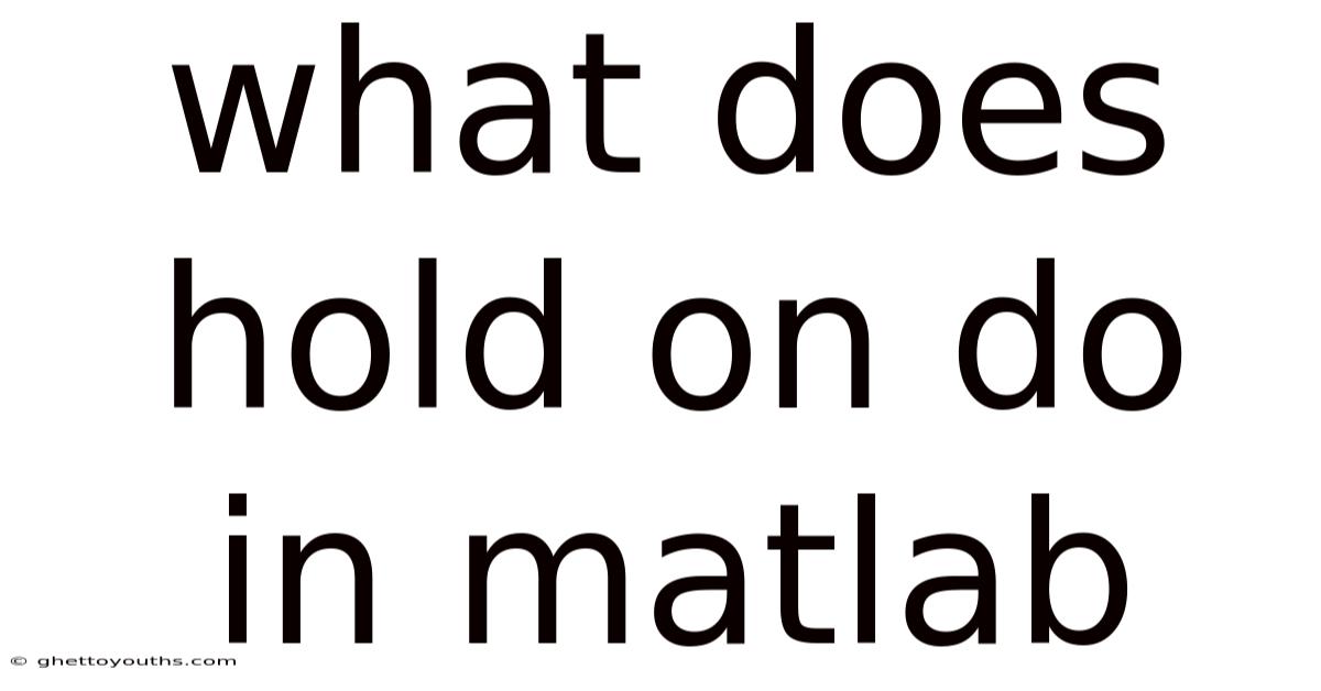 What Does Hold On Do In Matlab