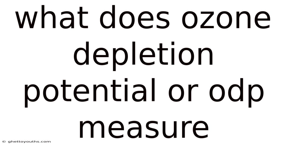 What Does Ozone Depletion Potential Or Odp Measure
