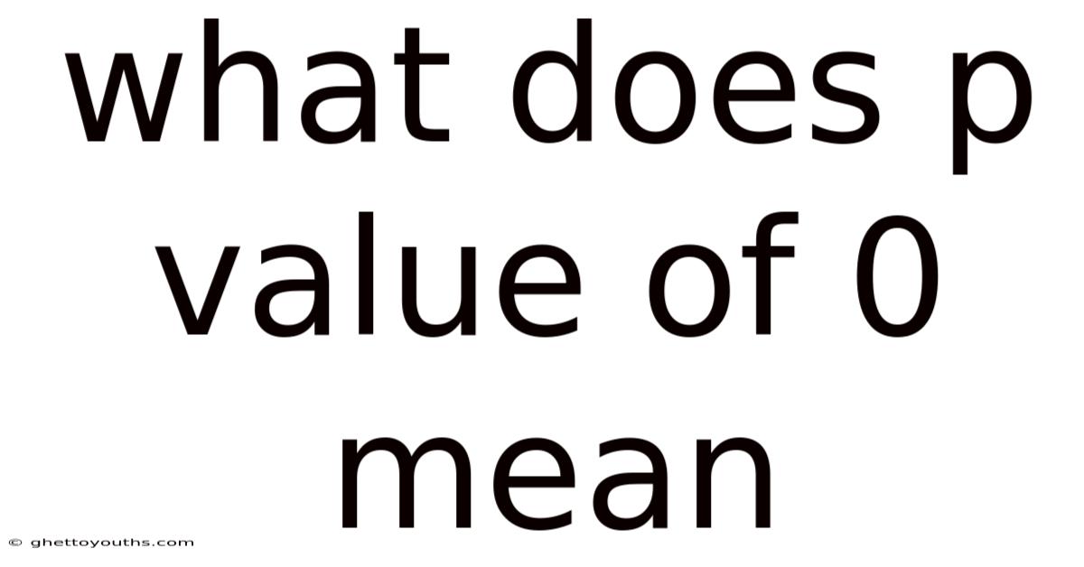 What Does P Value Of 0 Mean