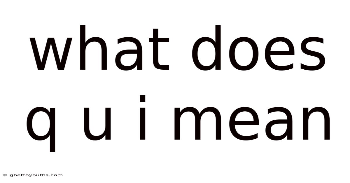 What Does Q U I Mean