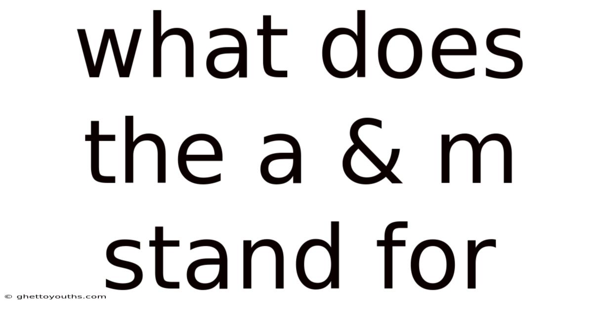 What Does The A & M Stand For