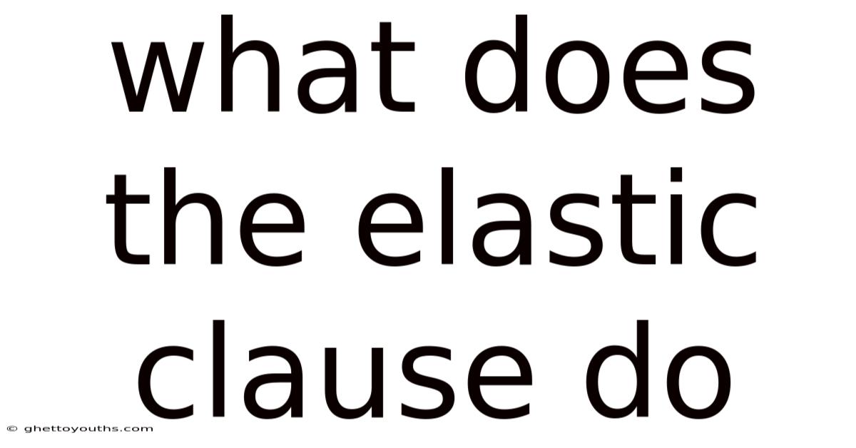 What Does The Elastic Clause Do
