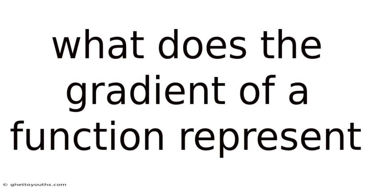 What Does The Gradient Of A Function Represent
