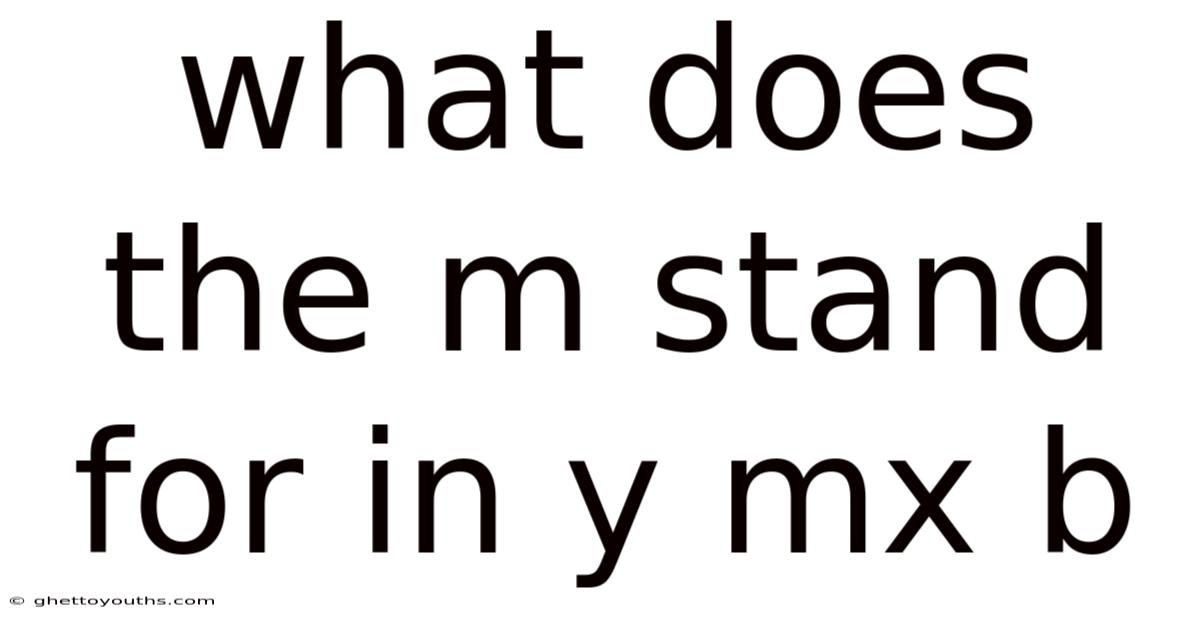 What Does The M Stand For In Y Mx B