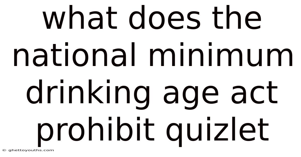 What Does The National Minimum Drinking Age Act Prohibit Quizlet