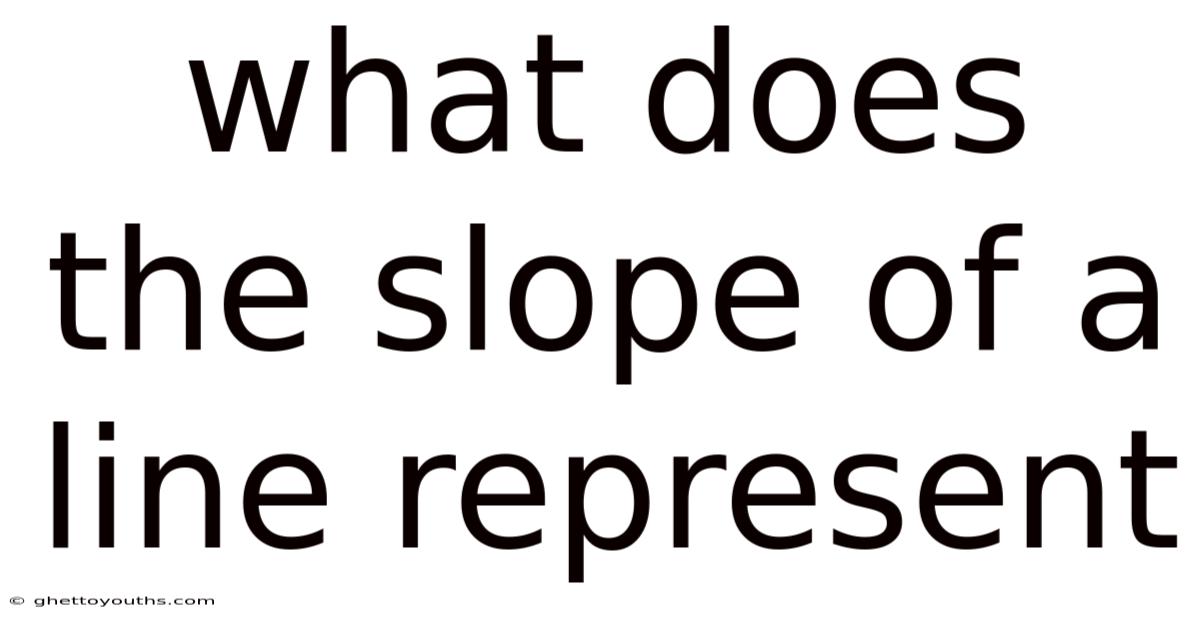 What Does The Slope Of A Line Represent