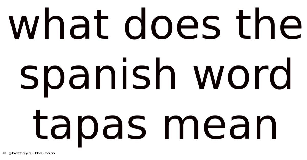 What Does The Spanish Word Tapas Mean