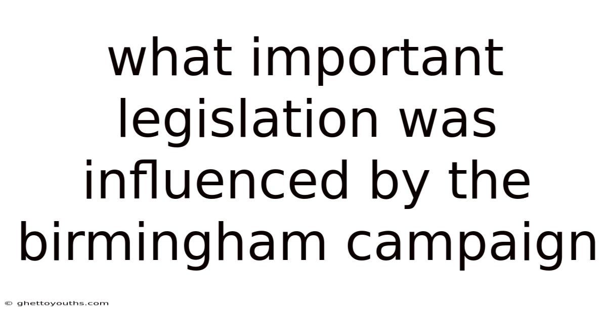What Important Legislation Was Influenced By The Birmingham Campaign