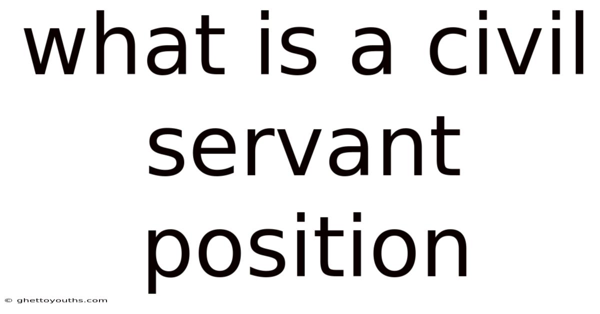 What Is A Civil Servant Position