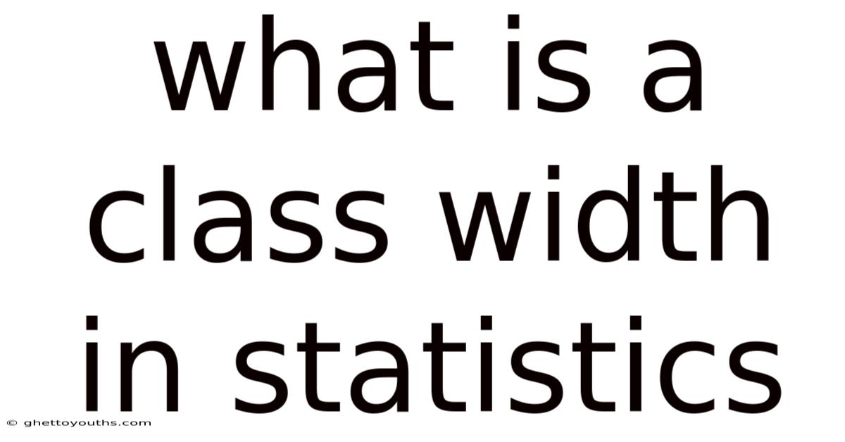 What Is A Class Width In Statistics