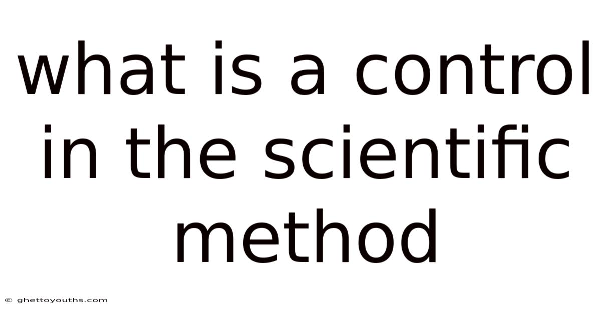 What Is A Control In The Scientific Method