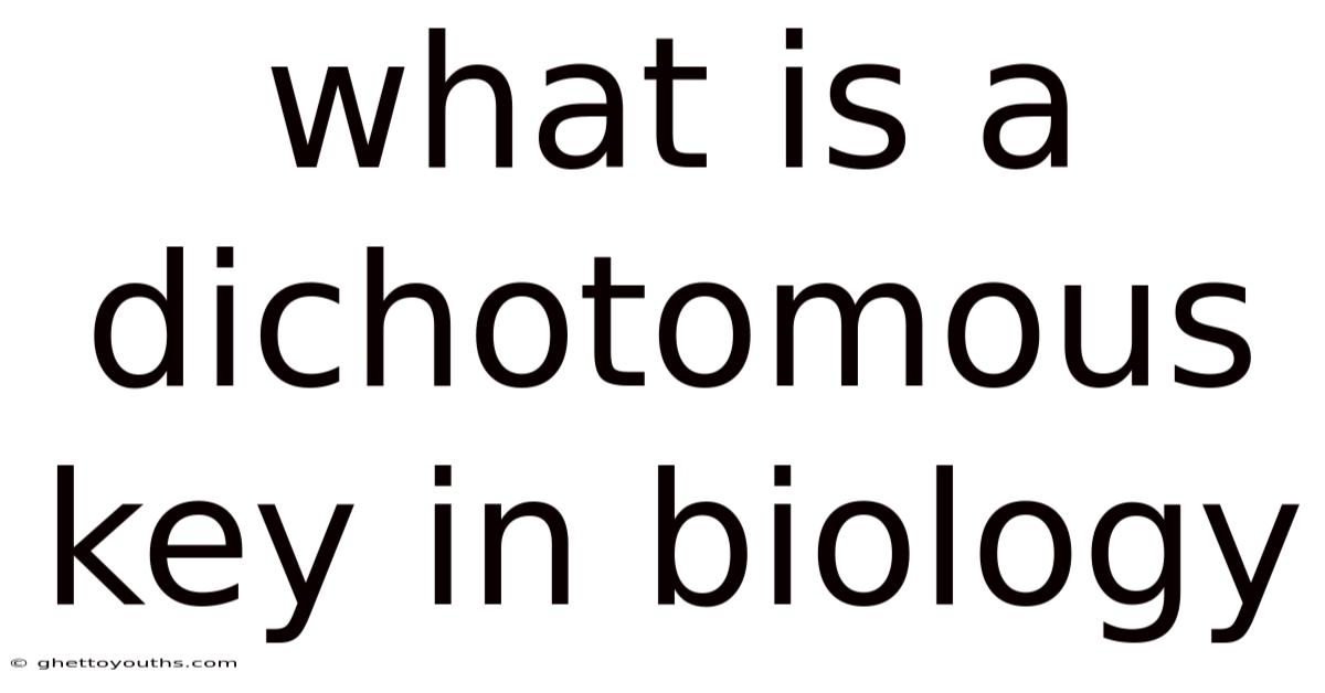 What Is A Dichotomous Key In Biology