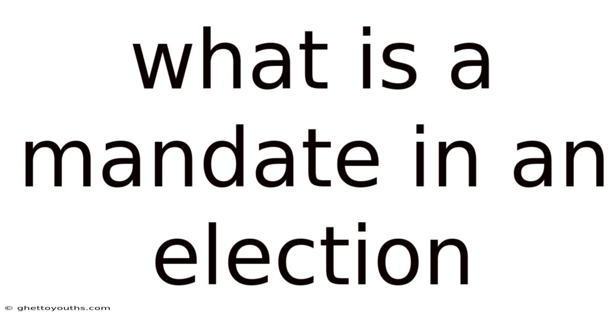 What Is A Mandate In An Election