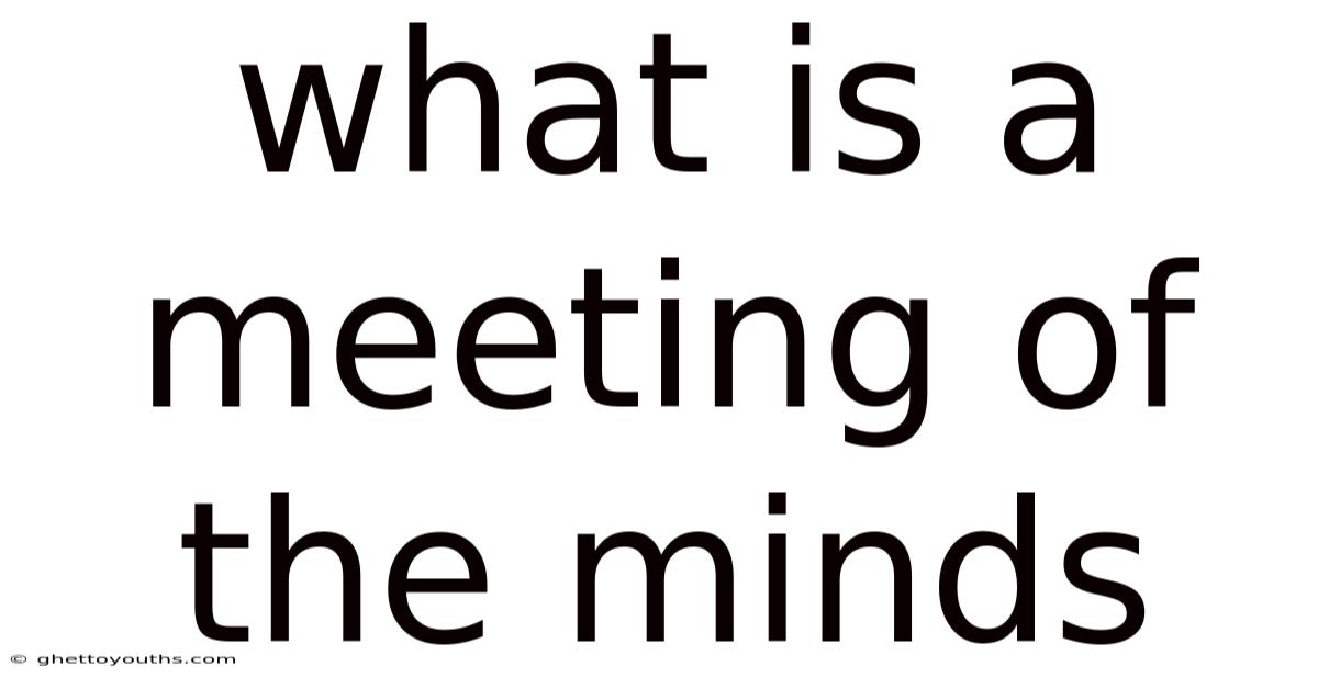 What Is A Meeting Of The Minds