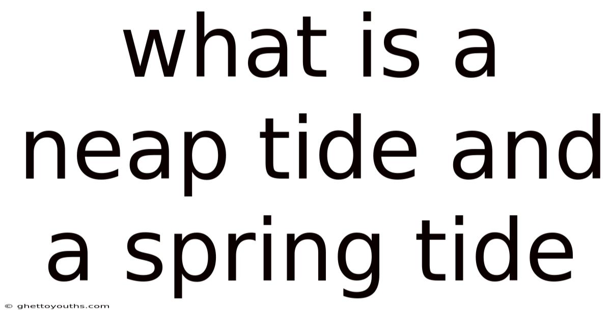 What Is A Neap Tide And A Spring Tide