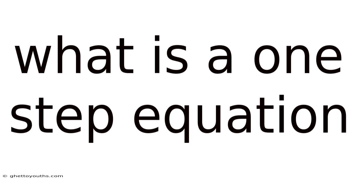 What Is A One Step Equation