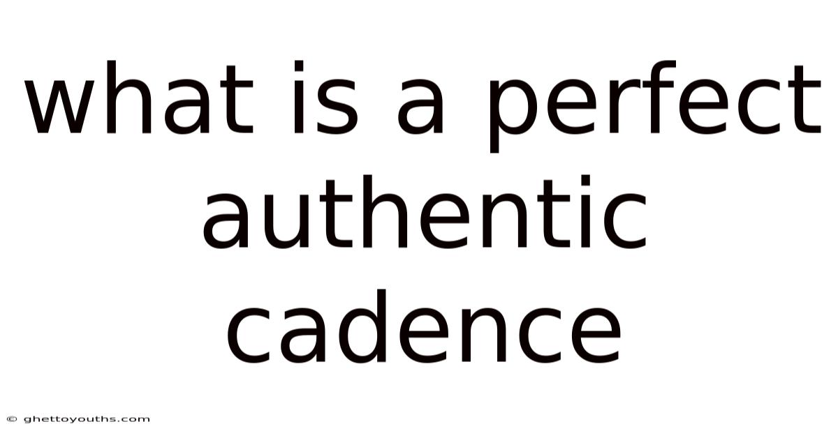 What Is A Perfect Authentic Cadence