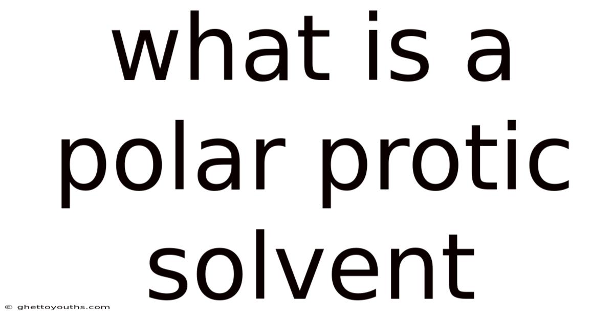 What Is A Polar Protic Solvent