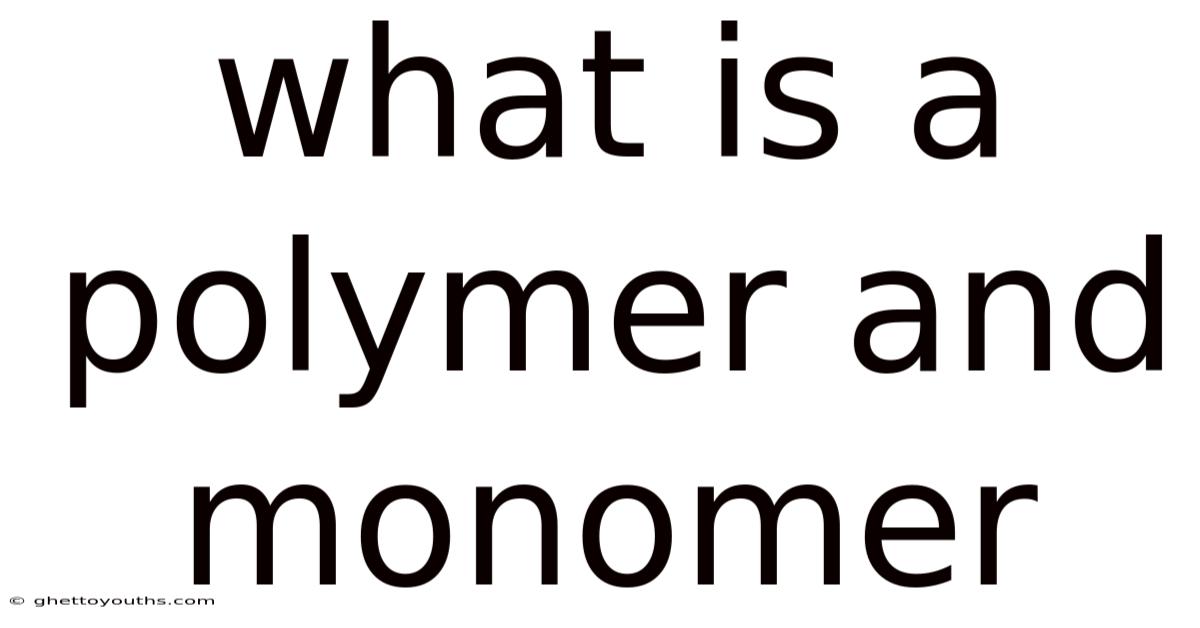 What Is A Polymer And Monomer