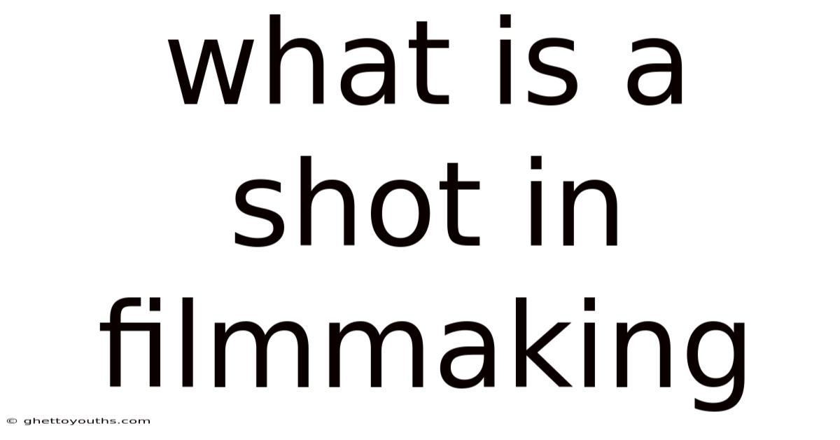 What Is A Shot In Filmmaking