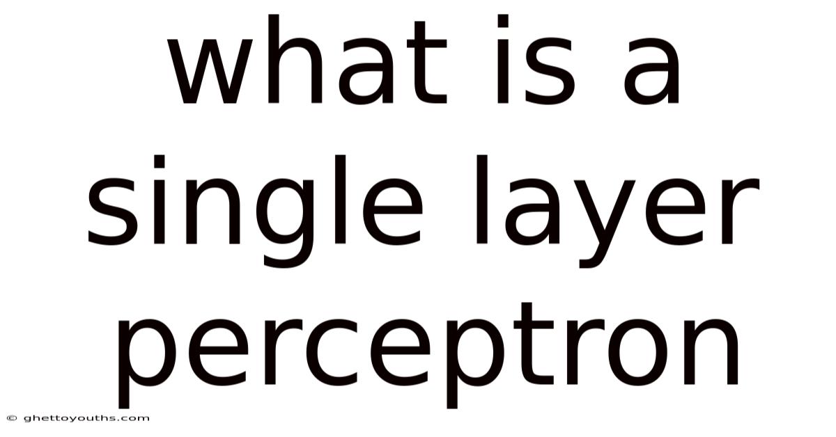 What Is A Single Layer Perceptron