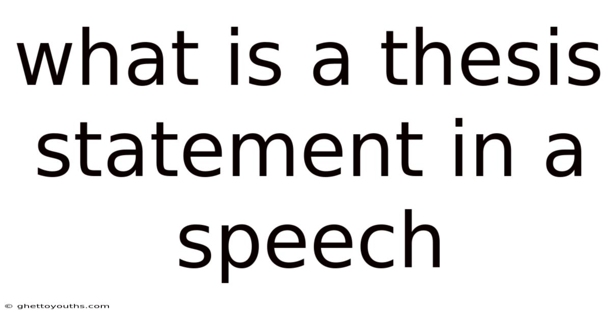 What Is A Thesis Statement In A Speech