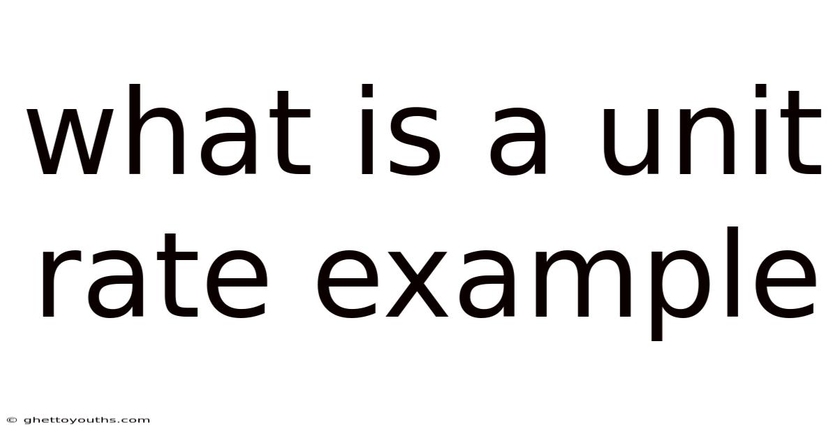 What Is A Unit Rate Example