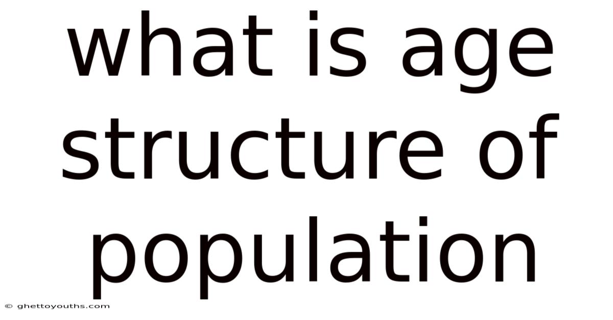 What Is Age Structure Of Population