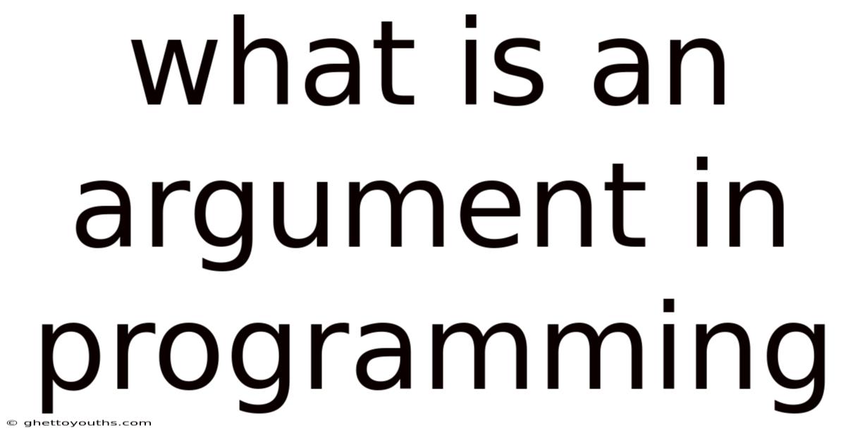 What Is An Argument In Programming