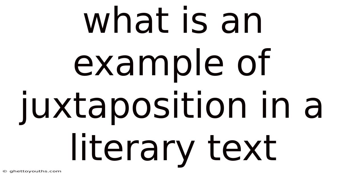 What Is An Example Of Juxtaposition In A Literary Text