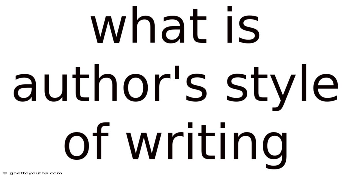 What Is Author's Style Of Writing