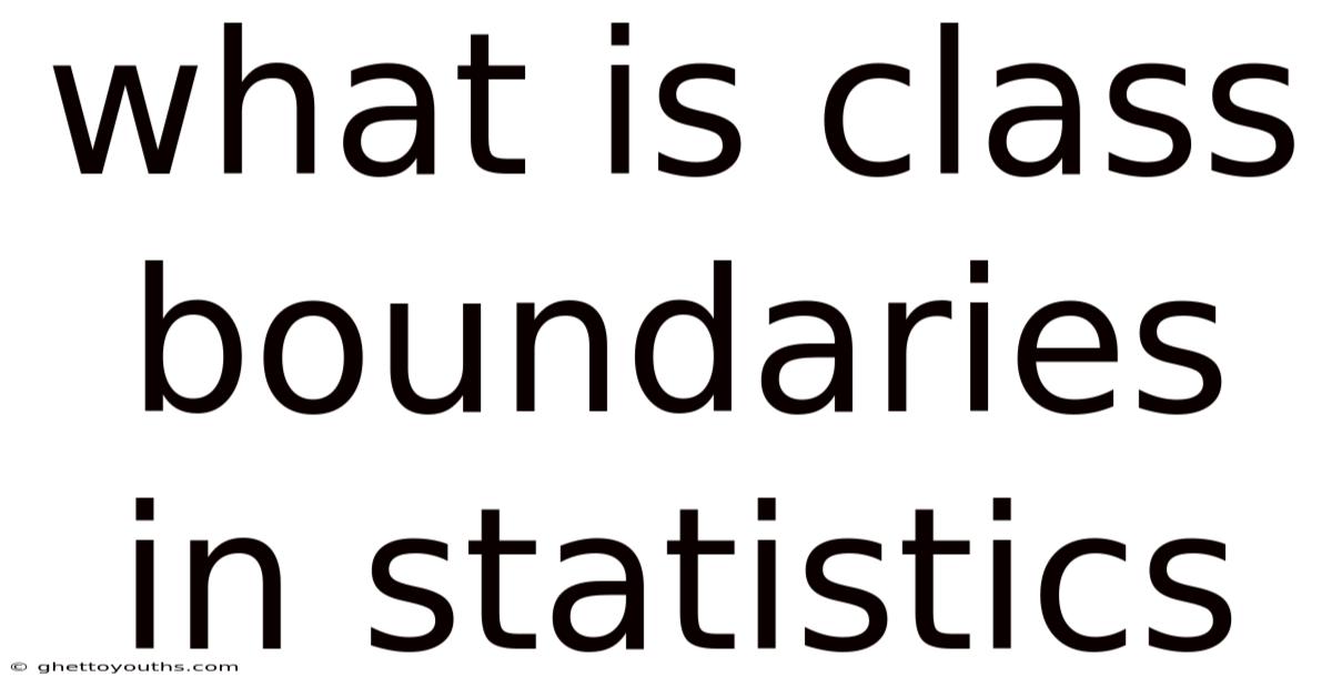 What Is Class Boundaries In Statistics
