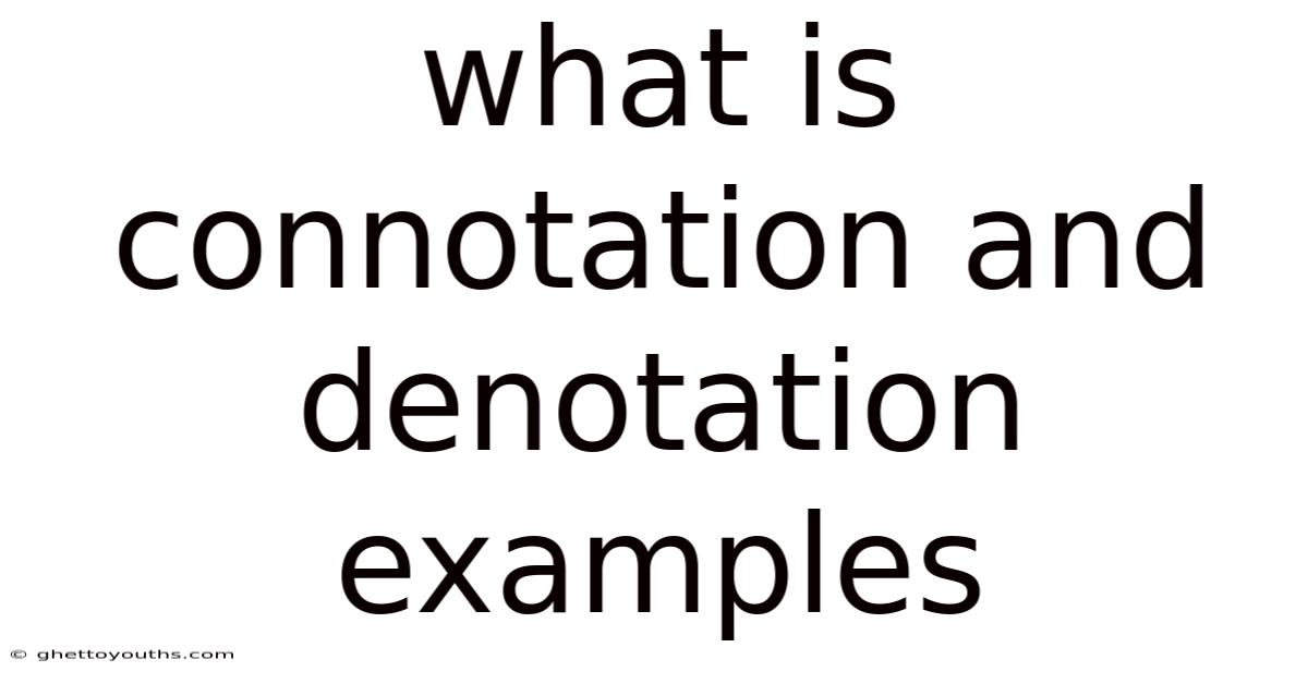 What Is Connotation And Denotation Examples