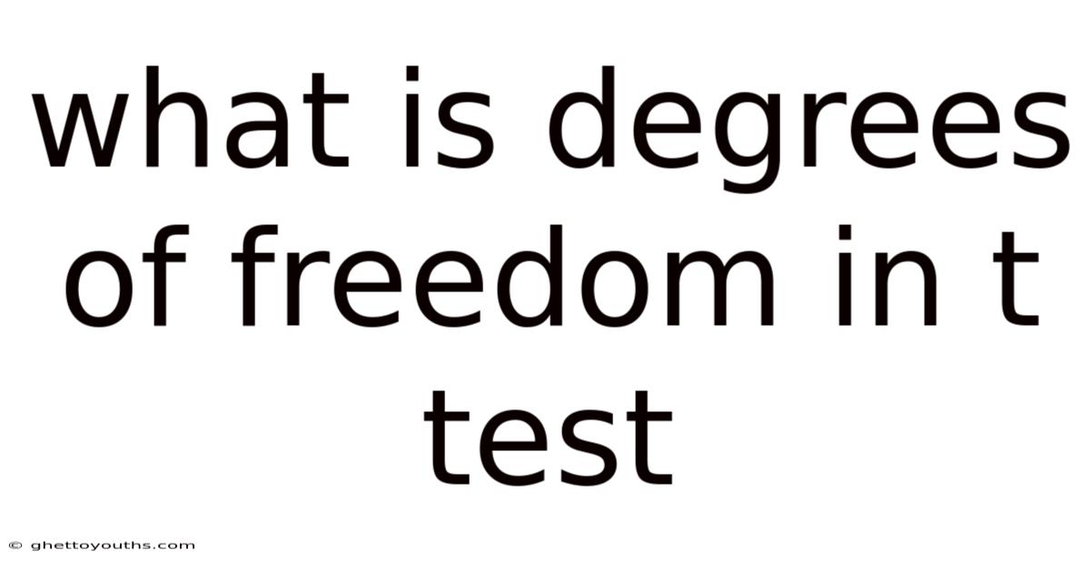 What Is Degrees Of Freedom In T Test